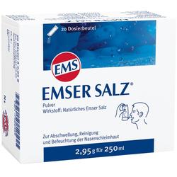 Packung Emser Salz mit Dosierbeuteln zur Nasenreinigung und Befeuchtung.